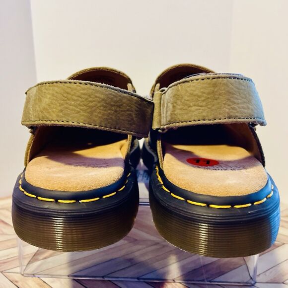Dr Martens Jorge II Tumbled Nubuck Muted Olive Leather M 11 W 12 Slingback Mules main image 8